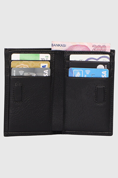 Grande 844 Genuine Leather Card Holder Wallet Arsel Black