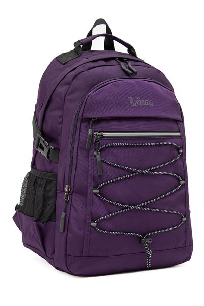 KAFF Young 51537 Purple Purple Unisex Multi-Pocket Water Resistant Backpack