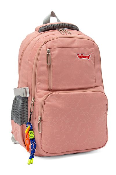 KAFF Young 51583 Pink Pink Unisex Multi-Pocket Water Resistant Cover Backpack with Keychain Accessory