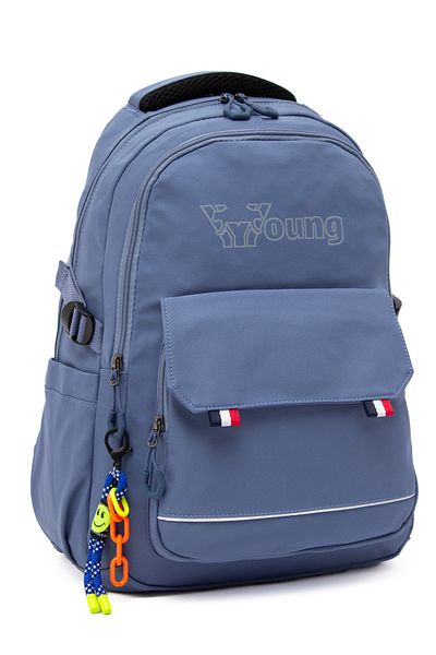 KAFF Young 51585 Blue Blue Unisex Multi-Pocket Water Resistant Backpack with Keychain Accessory