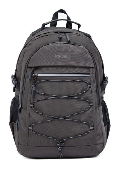 KAFF Young 51537 Gray Gray Unisex Multi-Pocket Water Resistant Backpack with Laptop Compartment