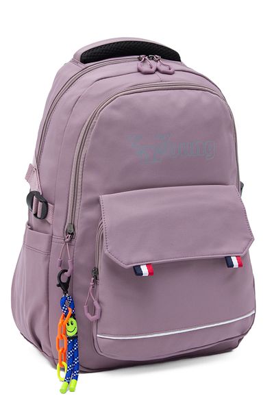 KAFF Young 51585 Purple Purple Unisex Multi-Pocket Water Resistant Backpack with Keychain Accessory