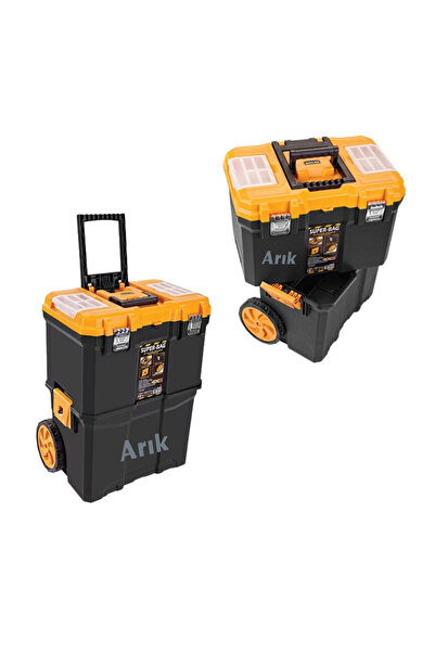 ARIKPDRTOOLS Çift Katlı Mobil Alet Takım Çantası Sağlam Bölmeli Tekerlekli 2 ...