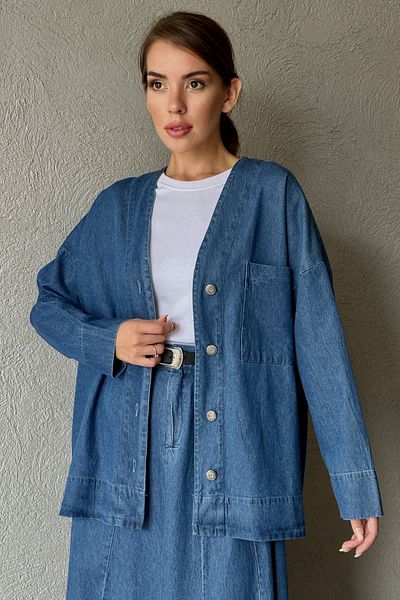 Seda Yalçın Atelier Blue Denim Pocket Front Button Detailed Shirt