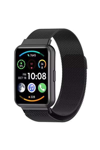 Tagomoon Huawei Watch Fit 2 Uyumlu Hasır Metal Örgü Işlemeli Mıknatıslı Kordon Kayış