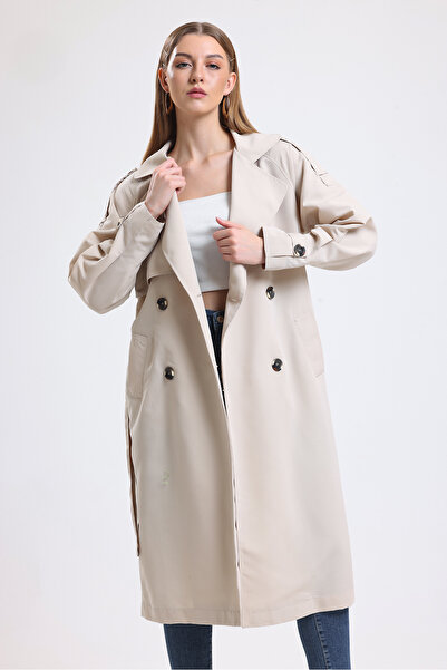 Seba Collection Kemerli Kruvaze Yaka Trençkot