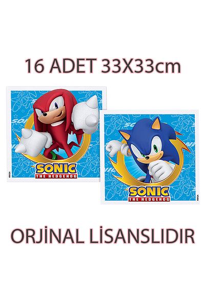 Parti dolabı 16 Pack Super Sonic Party Napkins, Sonic Boom Birthday Sonic Themed Party Napkins