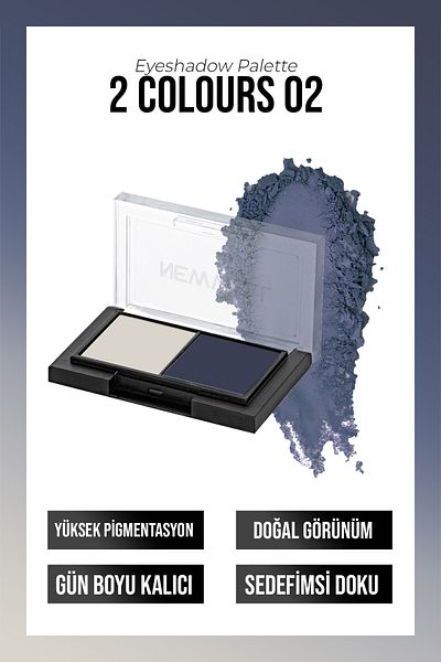 New Well 2-Piece Eyeshadow Palette Porcelain Make Up - No02