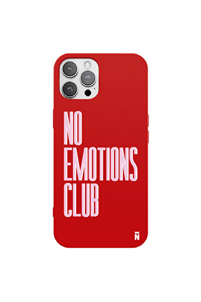 Casen iPhone 12 Pro Silikon Özel Tasarım Yazılı Duygusuz No Emotions Club Kır...