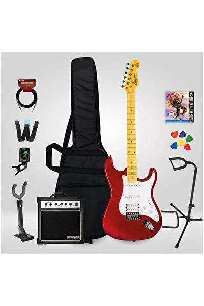 new orleans NHS9720 Stratocaster HSS Elektro Gitar Seti Metallic Red (Kırmızı) - SET2