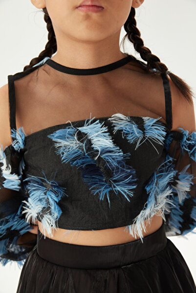 Tyess Girl's Black Blouse 23FW0TJ4602