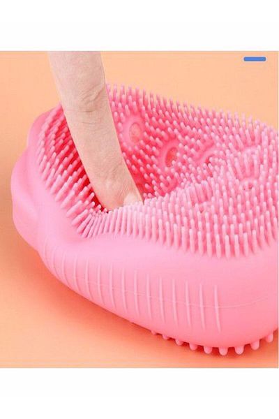 mrtbilisim Silicone Bath Scrub with Solid Soap Bowl (with Sponge) Sponge Bath Scrub Back Foot Scrub