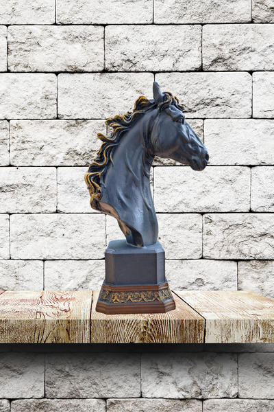 Euro Decora Dekoratif At Büst Biblo Heykel Ev Ve Ofis Aksesuar 25x14 Cm