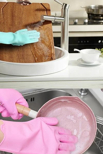 GİLLİ STORE Magic Dishwashing Gloves Dog Gloves Cat Bath Gloves Kitchen Gloves Bath Gloves