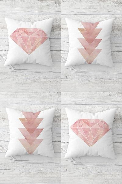 on the clouds Diamond and Nested Triangles Concealed Zippered Throw Pillow Cover Seat Pillow Cover Set(4PCS)