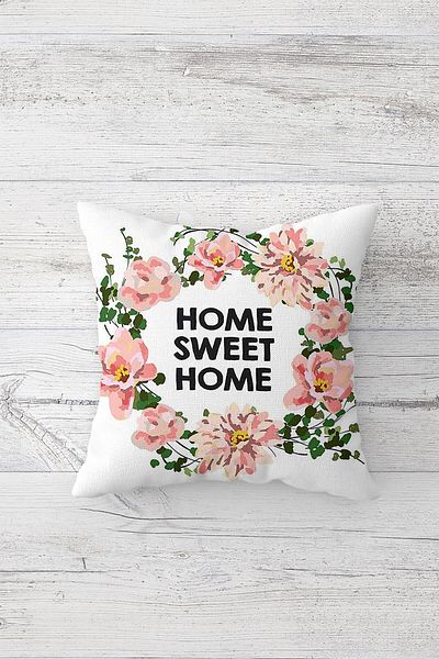 on the clouds Floral Home Sweet Home Μπαλόνι Κρυφό Κάλυμμα Μαξιλαριού Μαξιλαροθήκης Καναπέ Σετ Μαξιλαροθήκης (4 ΤΕΜ)
