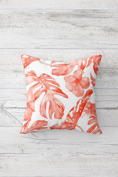 on the clouds Tropical Leaf and Leopard Pattern Concealed Zippered Throw Pillow Cover Sofa Pillow Cover Set (4 PCS)