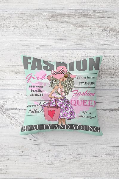 on the clouds Fashion Icon Girls Themed Hidden Zippered Throw Pillow Cover Seat Pillow Cover Set(4PCS)