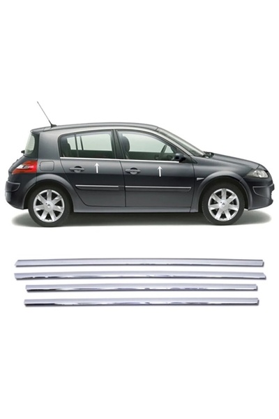 ZNZ OTO AKSESUAR Renault Megane 2 Hb Krom Cam Çıtası 4 Kapı P.çelik 2002-2009...