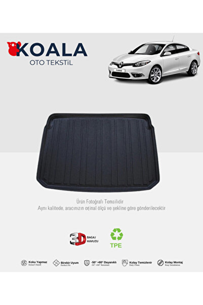 KoalaOtoTekstil Renault Fluence (2009-2019) 3d Bagaj Havuzu