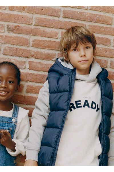 MANGO Kids Βαμβακερό φούτερ με Μήνυμα