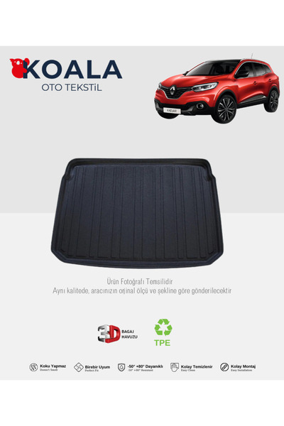 KoalaOtoTekstil Renault Kadjar (2015 ve Sonrası) 3d Bagaj Havuzu