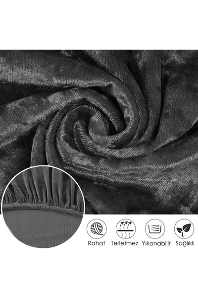 etleshome Kadife Sandalye Kılıfı Retro Oval Sandalye Örtüsü Sandalye Kuruma Tekli