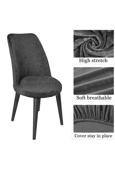 etleshome Kadife Sandalye Kılıfı Retro Oval Sandalye Örtüsü Sandalye Kuruma Tekli