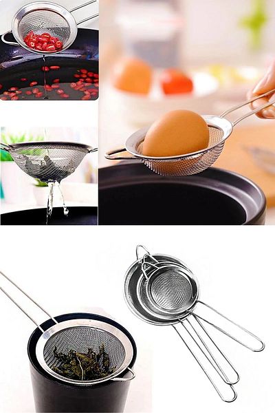 Orvila 3 Size Steel Tea Strainer - Strainer