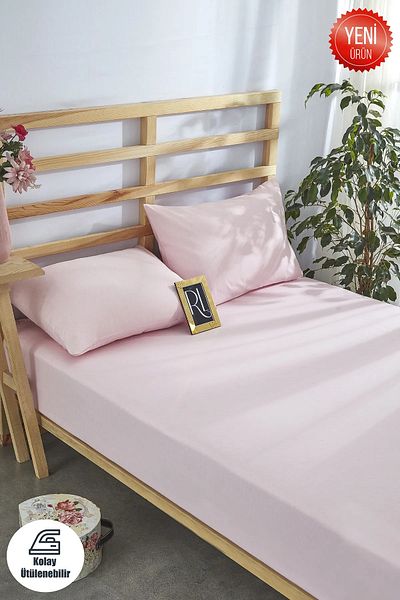 esseHM Fitted Sheet Set Solid Color Cotton-Pillowcase Single-Double Personality-Oversize Fitted Sheet