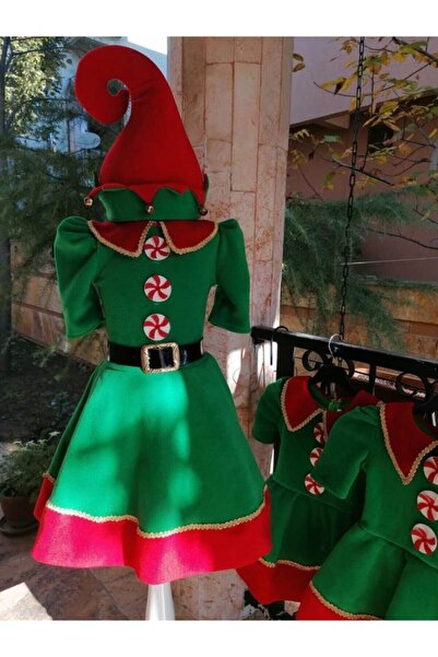 Beşik Kostüm Kız Çocuk Yeşil Elf Kostüm