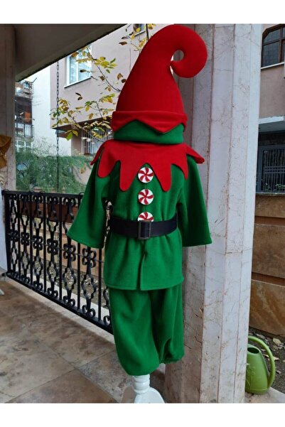 Beşik Kostüm Erkek Çocuk Yeşil Elf  Kostüm