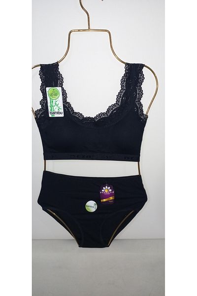NARIYA Sutien de damă Chiloți Bumbac Bambus Adunare Dantela Căptușit Jumătate Tricot Set Marime Mare