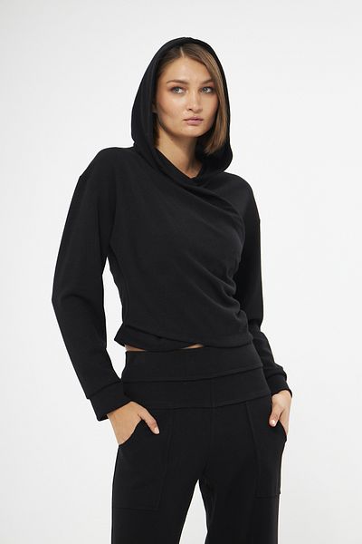 LAMANTE KRUVAZE COLLAR HOODED KNITWEAR BLUZ