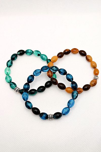The Collection Unisex Natural Stone Look Beaded Bracelet Set of 3