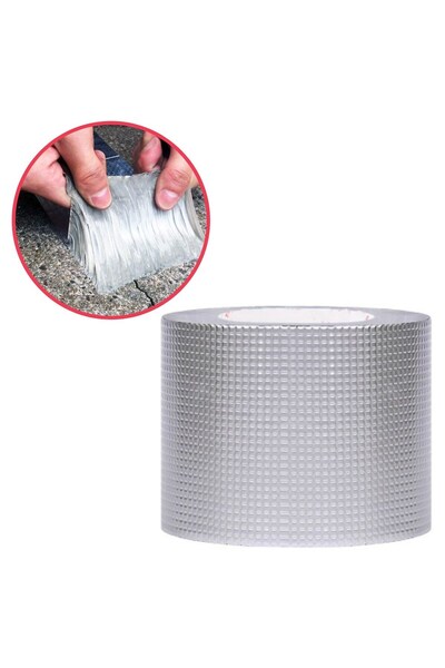 RELATOS gri folyo çamur bant 5 Mt Sıcağa dayanıklı Su Geçirmez Çatı Boru Duva...