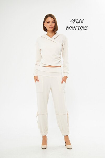 LAMANTE PAÇA DETAYLI TRİKO JOGGER PANTOLON