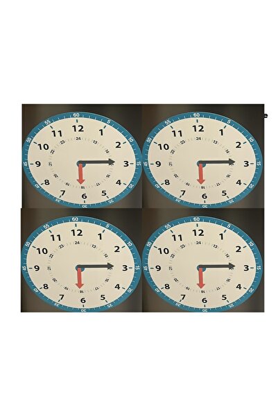 Hdg 4 adet Mıknatıslı Manyetik Saat Öğrenme Materyali Panosu - Saat çapı 20 cm