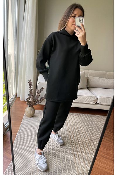 two in sis Hooded Scuba Tunic Hijab Tunic Women Scuba Tunic with Pockets
