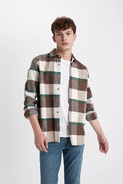 DeFacto Regular Fit Checked Lumberjack Long Sleeve Shirt X9395Az23Au