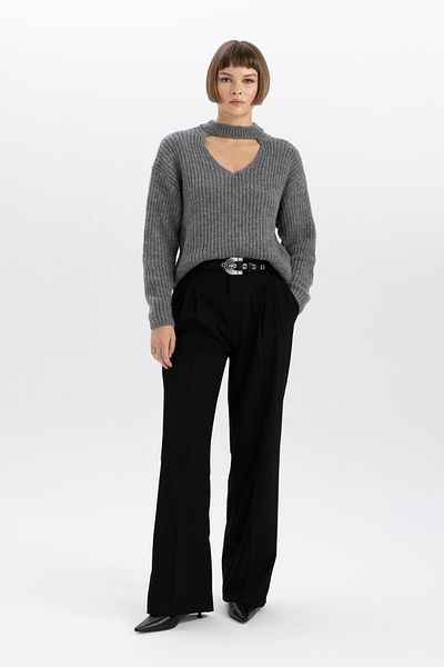 DeFacto Relax Fit Choker Collar Thessaloniki Fabric Sweater B3827ax23wn