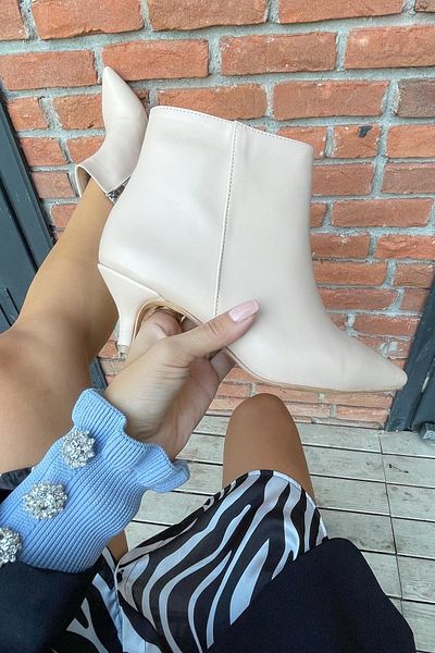 Shoebutik Toffy Nude Δερμάτινες Μπότες