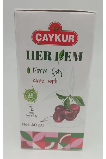 Çaykur HERDEM YEŞİL KİRAZ SAPLI FORM ÇAYI 40 GR (Bardak Poşet Çay)
