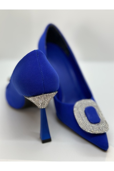 İremin Stili Mavi tokalı ayakkabı