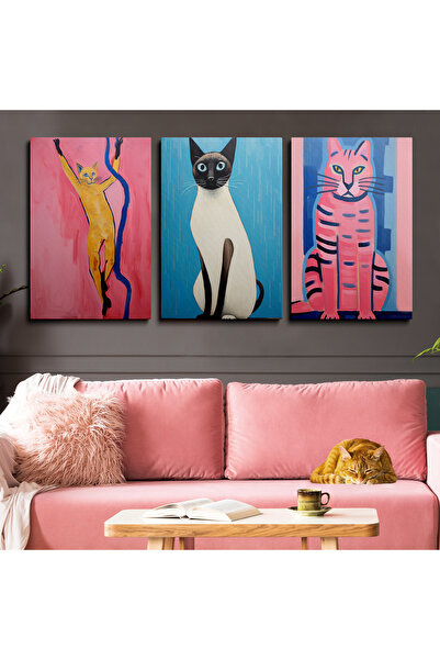 HOMEPACK 3'lü Set Kanvas Duvar Tablosu Canvas Tablo Boho Klasik Modern HP187