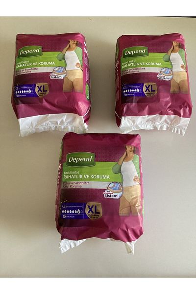 Depend Extra Large Size Absorbent Panties Xlarge Size, 30 Pieces 3 Liter Pack