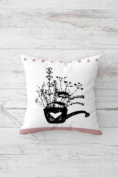 linazaitun Flowers in the Teapot and Striped Hidden Zipper Throw Pillow Cover Sofa Pillow Cover Set (4 PCS)