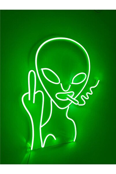 tabellam Uzaylı Allien Neon Tabela Neon Led Yazı Dekoratif Aydınlatma - Duvar...