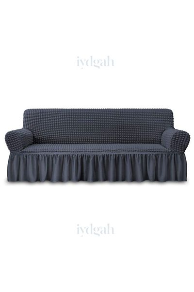 IYDGAH 3-Piece Lycra Elastic Burumcuk Sofa Bed Cover - Anthracite 1 Piece Set of Three