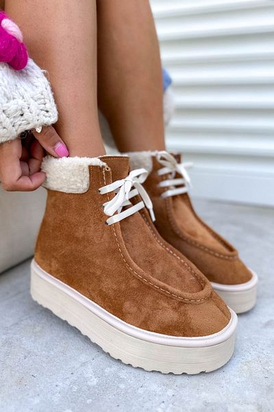 Shoebutik Dominique Tan Suede Μπότες